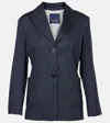 S Max Mara 'derna' Blue Linen-blend Jacket In Blau