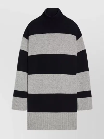 's Max Mara Desire Striped Turtleneck Dress In Black