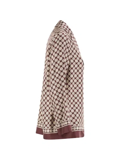 S Max Mara Dice-print Silk Shirt In Brown