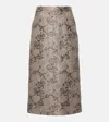 S Max Mara Diletta Jacquard Midi Skirt In Grey