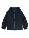 S Max Mara Straight Hooded Jacket Drawstring In Blue