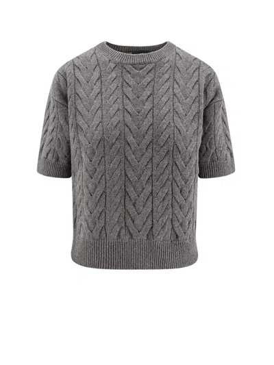 S MAX MARA DOMINUS WOOL SWEATER WITH CABLE KNIT