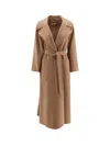 S Max Mara Poldo Virgin Wool Wrap Coat In Brown