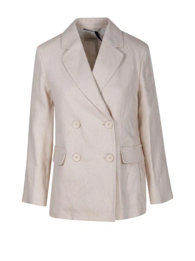 's Max Mara Double-breasted Long-sleeved Jacket In Beige