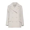 S Max Mara Efebo Double Breast Wool Short Coat In Beige