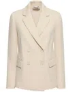 S Max Mara Scrigno Jersey Double Breasted Jacket In Ecru