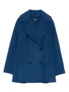 S Max Mara Double-breasted Wool Coat In Blue