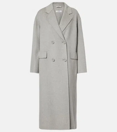S Max Mara Double-breasted Wool Coat In Grey