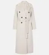 S Max Mara Womens Ecru Picasso Belted Double-breasted Wool Coat In Weiss