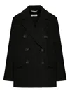 S Max Mara Double-breasted Wool Jacket In Black