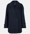 S Max Mara Double-breasted Wool Jacket In Blue
