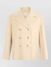 S Max Mara Double Breasted Wool Jacket Structured Cut In Neutral