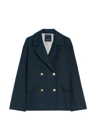 's Max Mara Double-breasted Blazer In Blue