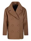S Max Mara Double-breasted Buttoned Coat In Brown