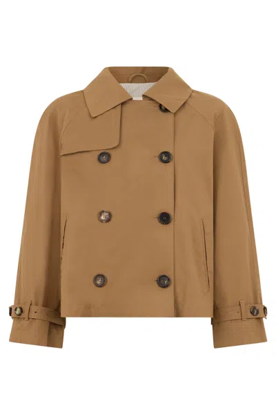 's Max Mara S Max Mara Double-breasted Jacket In Cotton And Polyester Blend In Brown