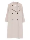 's Max Mara Double-breasted Notched Coat In Neutral