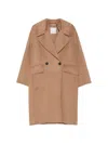 S Max Mara Double-breasted Notched-lapel Coat In Brown