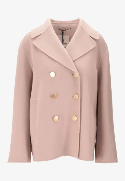 's Max Mara Double-breasted Wool Coat In Pink