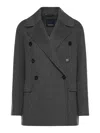 S Max Mara Double-breasted Wool Jacket In Grey
