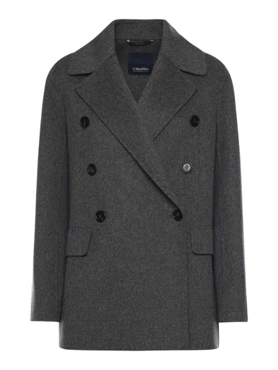 S Max Mara Double-breasted Wool Jacket In Grey