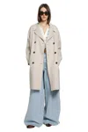 S Max Mara Double-breasted Wool Midi Coat In Neutral