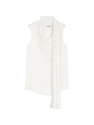 's Max Mara Drape Sleeveless Blouse In White