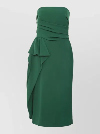S Max Mara Draped Midi Dress In Green