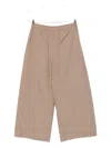 S Max Mara Drawstring Cotton Trousers In Brown
