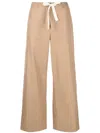 's Max Mara Argento Cotton Poplin Wide Leg Pants In Brown