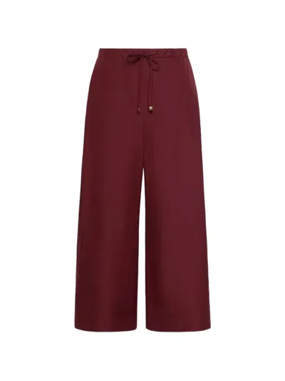 S Max Mara Drawstring Palazzo Pants In Brown