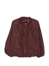 's Max Mara Drawstring Ruffled Jacket In Brown