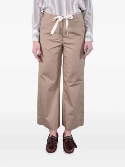 's Max Mara Drawstring Straight-leg Trousers In Brown