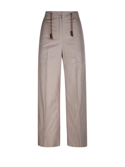 's Max Mara Drawstring Wide Leg Pants In Beige