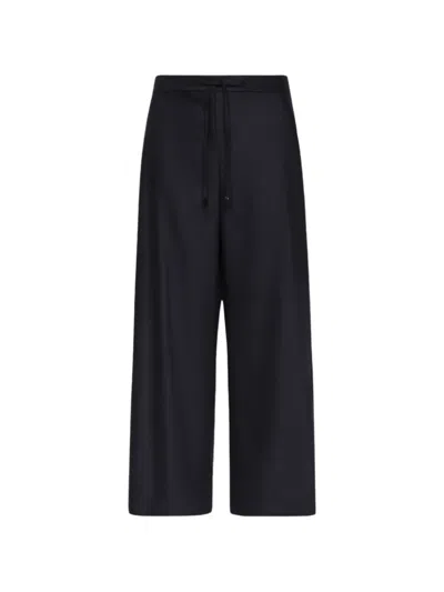 S Max Mara Drawstring Wide-leg Track Pants In Blue