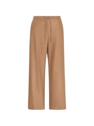S Max Mara Drawstring Wide-leg Trousers In Brown