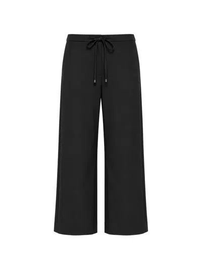 S Max Mara Drawstring Wide-leg Trousers In Black