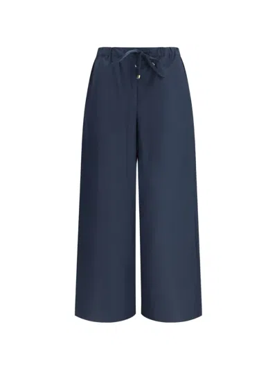 S Max Mara Drawstring Wide-leg Trousers In Blue