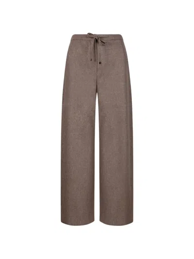 S Max Mara Drawstring Wide-leg Trousers In Brown