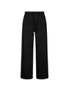 S Max Mara Drawstring Wool-flannel Trousers In Black