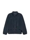 S Max Mara Drawstring-neck Elasticated-hem Jacket In Blue