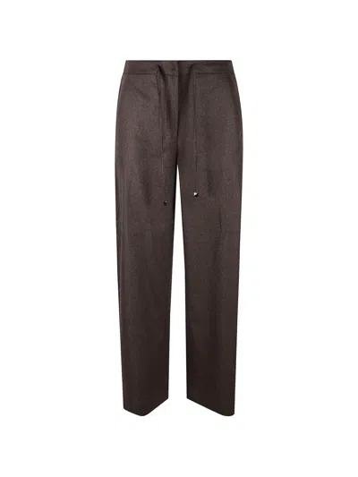 S Max Mara Drawstring-waist Straight-leg Trousers In Brown