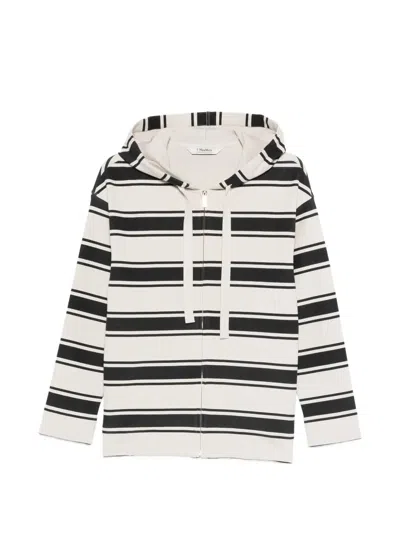 's Max Mara Striped Cotton Blend Sweatshirt With Logo In Multi