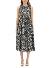 's Max Mara Womens Ecru Marlena Sleeveless Cotton-poplin Midi Dress In Multicolour