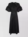 S Max Mara Dress With Puff Sleeves And Embellished Belt