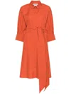 S Max Mara Tabata Cotton Shirtdress In Orange