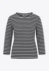 S Max Mara Durata Long-sleeved Striped T-shirt In Monochrome