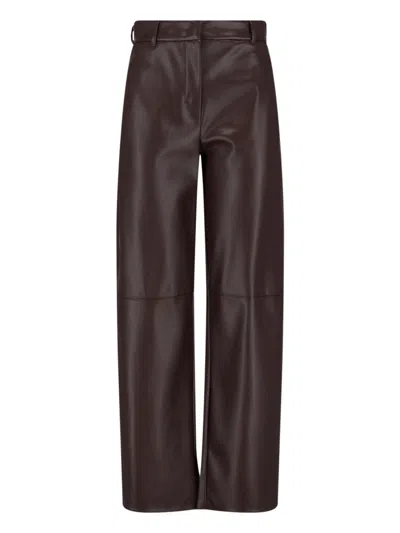 's Max Mara S Max Mara Wide Eco-leather Pants In Brown
