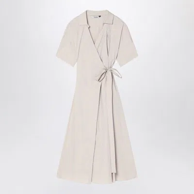 'S MAX MARA S MAX MARA  ECRU WRAP DRESS IN STRETCH POPLIN