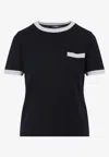 S Max Mara Max Mara's Egidio Bicolor Knit T-shirt In Blue