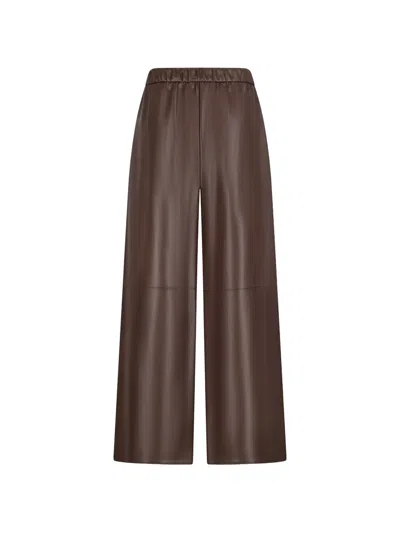 S Max Mara Elasticated Waistband Palazzo Pants In Brown